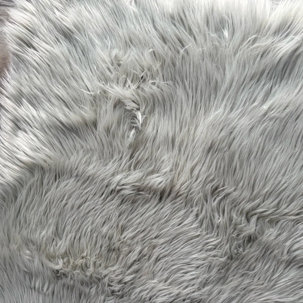 Nicole Miller Gray Faux Fur Decorative Accent Rug Set Of Two